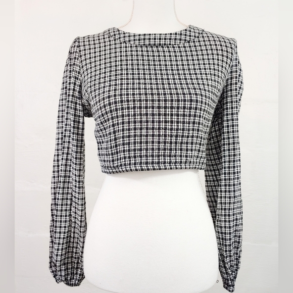Japna Tops - JAPNA LONG SLEEVE CROP TOP (a427)